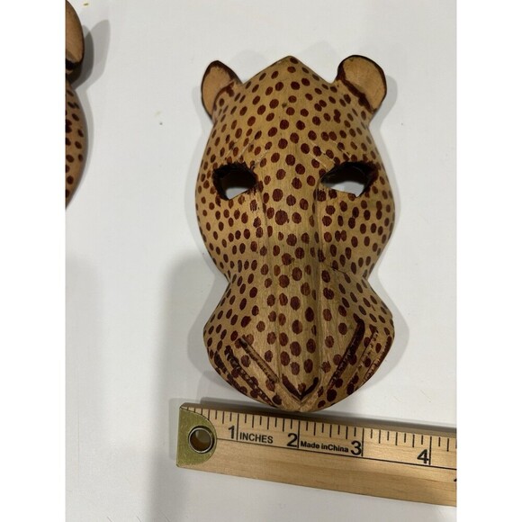 Set of  5 Hand Carved Wooden Mask African Animal Zebra Giraffe Wall Hanging - Picture 11 of 11